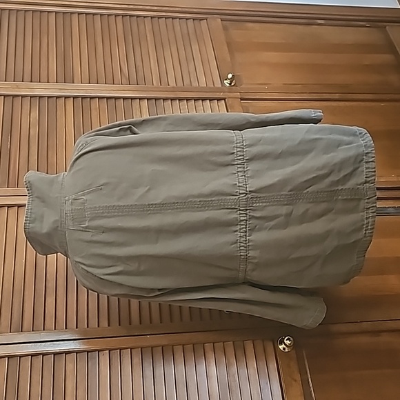 matty m army style cargo jacket long pockets zipper front cargo army style green - Picture 9 of 15